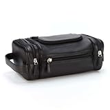 Brown Leather Toiletry Dopp Kit