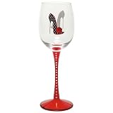Santa Barbara Black Polka Dot Stiletto Wine Glass