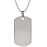 Eve's Addiction Large Stainless Steel Dog Tag Necklace