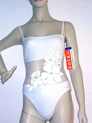 SOLAR exclusiver Badeanzug Gr. 38 B weiß Blumen NEU