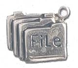 Solid Sterling Silver File Folder Charm
