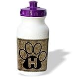 Doreen Erhardt Monogrammed Collection - Letter H Standard Cheetah Print Cat Paw - Water Bottles