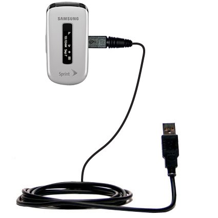 Classic Straight USB Cable for the Samsung SPH-M240 with Power Hot Sync and Charge capabilities - uses Gomadic TipExchange Technology