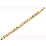 14k Yellow I LOVE YOU XO Bracelet - 7.25 Inch