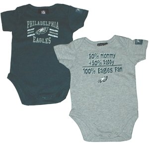 NFL Team Newborn Baby Gerber Two Pack Short Sleeve Bodysuit Creepers (0-3 Months, Philadelphia Eagles)