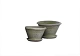 Willow Color Revere Pot with Attached Saucer (set of 2)