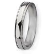 Grooved and Beaded Polished Titanium Ring (4.0 mm) - Sizes 8-12
