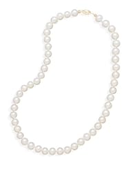 Cultured Freshwater Pearl Necklace with 14k Yellow Gold Clasp (7.5-8.0mm)