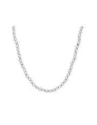 Sterling Silver Shiny Diamond Cut Ladies Necklace