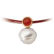 14K Yellow Gold Paspaley South Sea Cultured Pearl and Carnelian Pendant - 11.00mm
