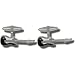 Kenneth Cole "Riff" Brushed silver guitar cufflinks with black & white enamel