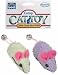 Vo-Toys Cotton Candy Catnip Mice with Bell 2 pack Cat Toy Assorted Colors
