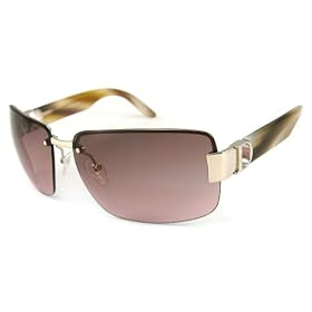 Buy Christian Dior Sunglasses - I Love Dior 2 Frame: Light Gold Beige Horn Lens: Brown Pink by Christian Dior
