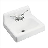 Bundle-71 Hudson Wall-Mount Bathroom Sink with Single Hole Faucet Drilling (Set of 2) Faucet Mount: 4 Centers, Size: 20 L x 18 W