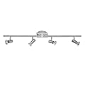 Modern 4 Way Ceiling Spotlight in Chrome Finish