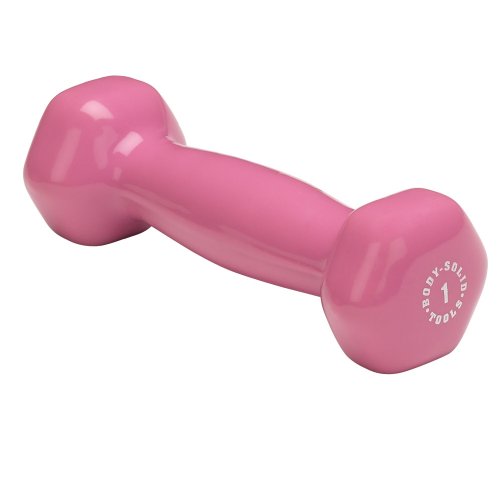Body Solid Tools BSTVD1 1-Pound Vinyl Dumbbell (Pink)