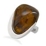 Sterling Silver Freeform Baltic Amber Ring