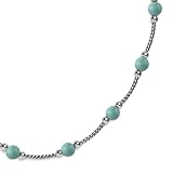 Sterling Silver Turquoise Bead Twist Tube Necklace16