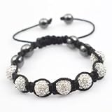 Caits- Pandora �, Clear swarovski crystal pave Shamballa Bracelet Macrame Disco Ball Iced swarovski bling bling 12mm Unisex for men and women ,comes with a organza bag. CHECK OUT OUR RANGE OF SHAMBALLA BRACELETS IN OUR SHOP
