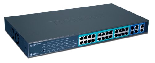 Electronics: TRENDnet 28 Port Gigabit Web Smart PoE Switch  24x 10/100 PoE,4x 10/100/1000, 2x Mini GBIC 