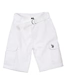 U.S. Polo Assn. Spinnaker Belted Cargo Shorts (Sizes 8 - 18) - white, 10