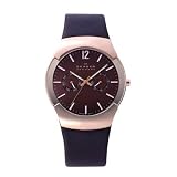 Skagen Men's 583XLRLM Swiss Multi-Function Brown Leather Watch