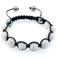 Silver Unisex Shamballa Bracelet Crystal Disco Ball Friendship Bead Swarovski Crystals Beads Bracelets