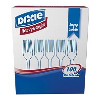 Dixie Products - Dixie - Plastic Tableware, Heavyweight Forks, White, 100/Box - Sold As 1 Box - Strong, shatter-resistant and durable. - Supply guests with a sturdy, heavyweight utensil. - A great addition to culinary gatherings--large and small.