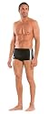 Speedo Men's Nylon Stripe Square Leg Bathing Suit, Black, 32