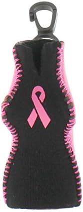Beverage Babe Breast Cancer Awareness Neoprene Chapstick Holder Keychain
