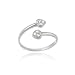 Sterling Silver CZ Double Heart Toe Ring