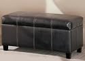 Brown Bycast Leatherette Ottoman Bench with Storage