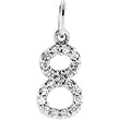 14K White Gold .07 cttw Diamond Number 8 Charm