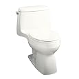 KOHLER K-3323-0 Santa Rosa Compact Elongated One-Piece Toilet, White
