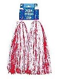 Red and White Pom Poms (Pair of 2)