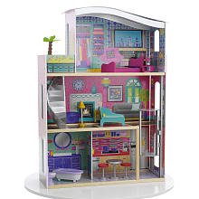 DOLLHOUSE GLITTER SUITE HUGE + 11 PIECES WOOD FURNITURE