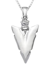 0.925 Sterling Silver Arrow Head Charm Pendant Necklace