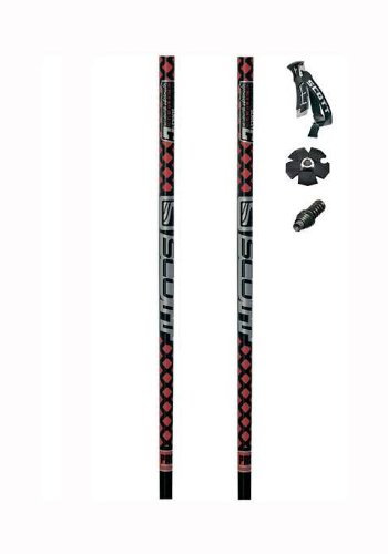 Scott PRO TAPER carbon ski poles 44 inches - RED