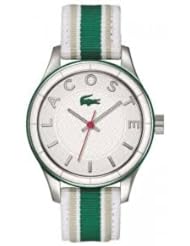 Lacoste White Dial Tri- Color Textile Strap Unisex Watch 2000769