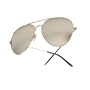Silver Frame & Mirrored Lens Aviator w/ Microfiber Sunglasses Pouch