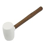 uxcell ハンマー 53mm ヘッド径 ゴム 木製 大工 ホワイト ブラウン