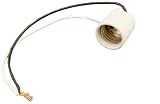 Leviton 8052-8 Medium Base, One-Piece, Keyless, Incandescent, Unglazed Porcelain Lampholder, Bracket Mount, Single Circuit, Back Wired, White