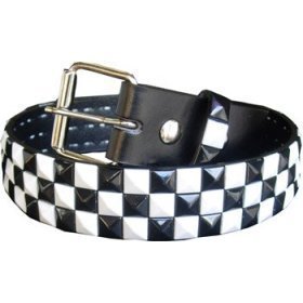 MENS/WOMENS CHECKERBOARD BLACK STUDDED PUNK BELTS 30