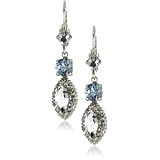 Sorrelli Pewter Crystal Fancy Dangle Silver-Tone Ea