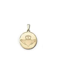 14k Yellow Gold Round Celtic "Claddagh" Picture Locket - 3/4 Inch x 3/4 Inch and 1 Inch x 1 Inch