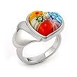 Multi-Color Millefiori Double Heart