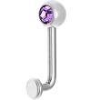 14 Gauge 5mmTanzanite Gem Vertical Hood Piercing -3/8" 2.5mm Rise