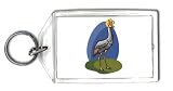 Keychain with crane, fauna, balearica, nature, environment, savannah, pavonia, crowned, animal