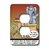 Londons Times Funny Animals Cartoons - Elephant Courtroom Drama - Light Switch Covers - 2 plug outlet cover