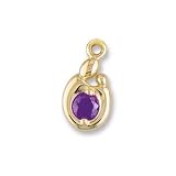 Mother and Child Genuine Amethyst Charm